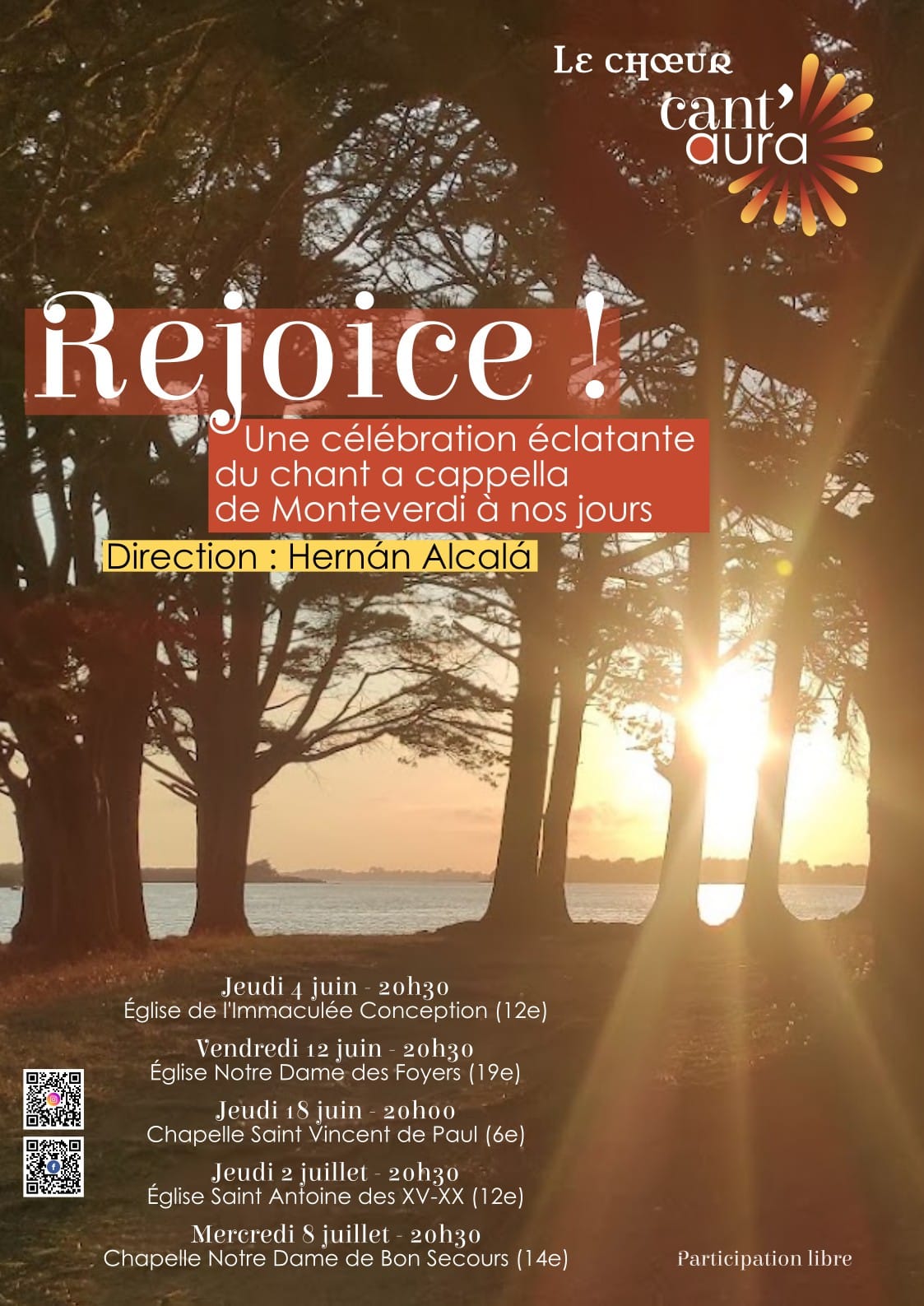 Affiche des concerts Rejoice ! de Cant'Aura